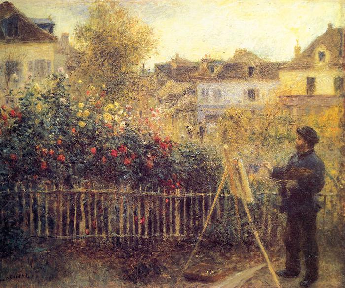 Pierre Auguste Renoir Monet painting in his Garten in Argenteuil oil painting picture